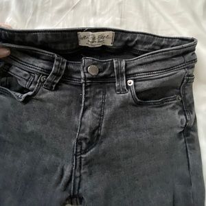 We The Free by Free People Faded Black Stretch Jeans with Subtle Flare